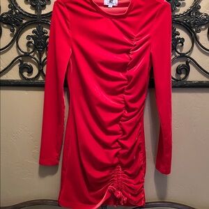 Juicy Couture  Red Velvet Ruched Dress